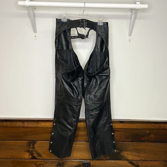 Midtown Motorcycles NYC Leather Chaps- Large - Picture 2 of 10